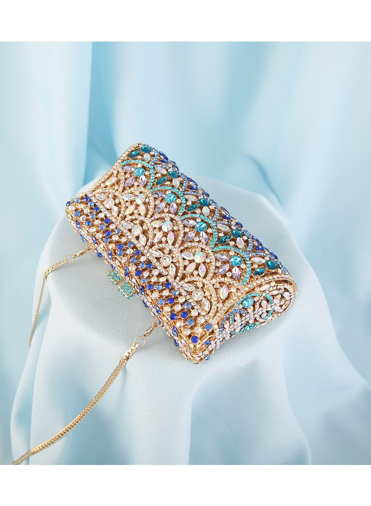 Diamond Colorful Clutch Bag For Party Bridal