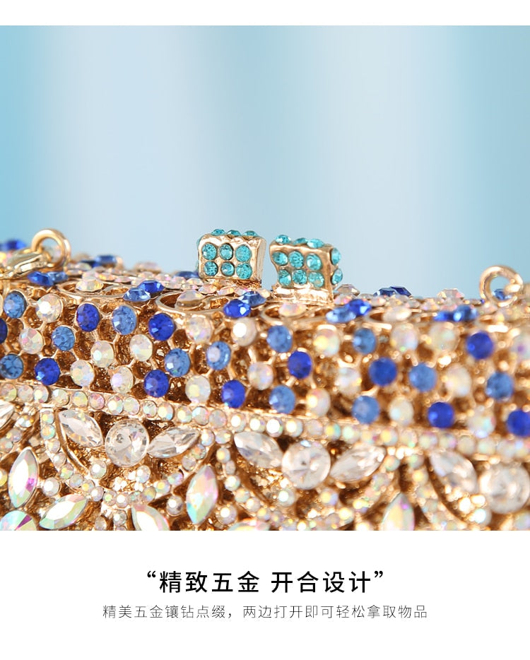 Diamond Colorful Clutch Bag For Party Bridal
