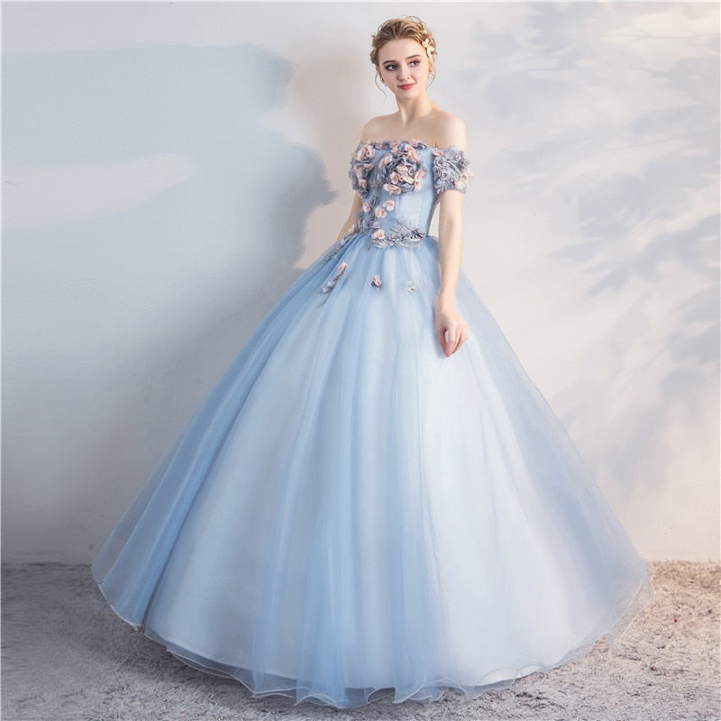 Quinceanera Dresses Plus Size Off The Shoulder Prom Dress Floor-length Ball Gown