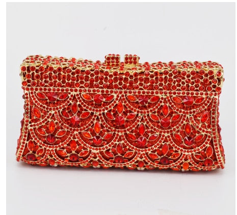 red clutch bag