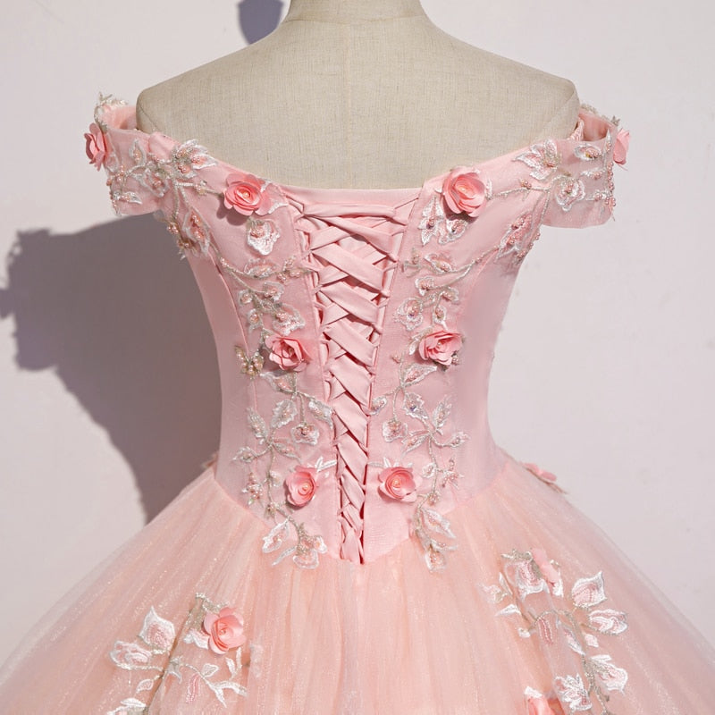 Lace Floral Print Off The Shoulder Ball Gown Quinceanera Dress 2025