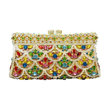 Diamond Colorful Clutch Bag For Party Bridal