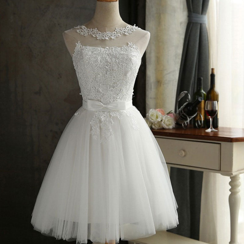 white short prom dress