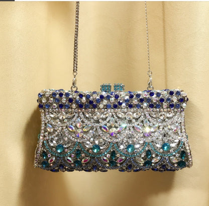 Diamond Colorful Clutch Bag For Party Bridal