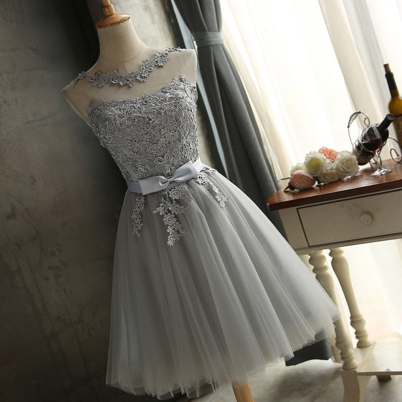 gray prom dress