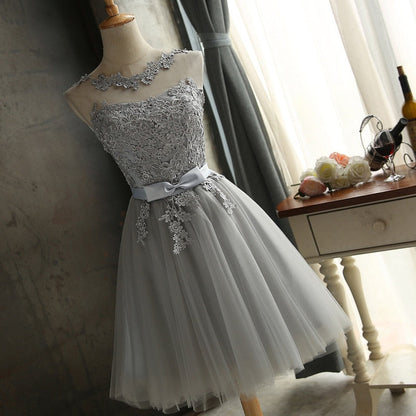 gray prom dress