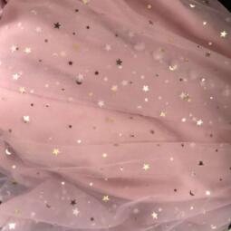 Black Starry Tulle Prom Dress Half Puff Sleeves Wedding Party Dress, Pleats Split Sweep Train Long Prom Gowns