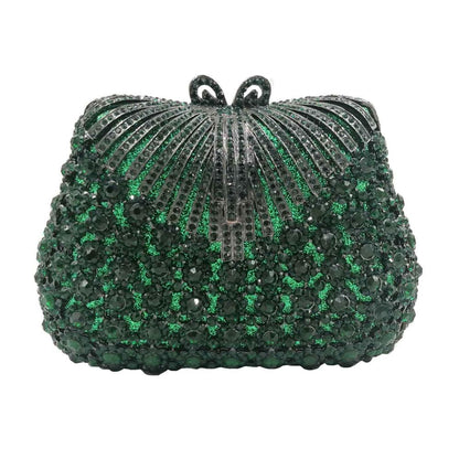 Luxury Silver Diamond Wedding Party Bridal Clutch Bags | Colorful Crystal Evening Bags