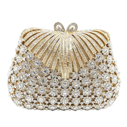 Luxury Silver Diamond Wedding Party Bridal Clutch Bags | Colorful Crystal Evening Bags