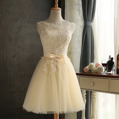 Champagne Color Prom Dress