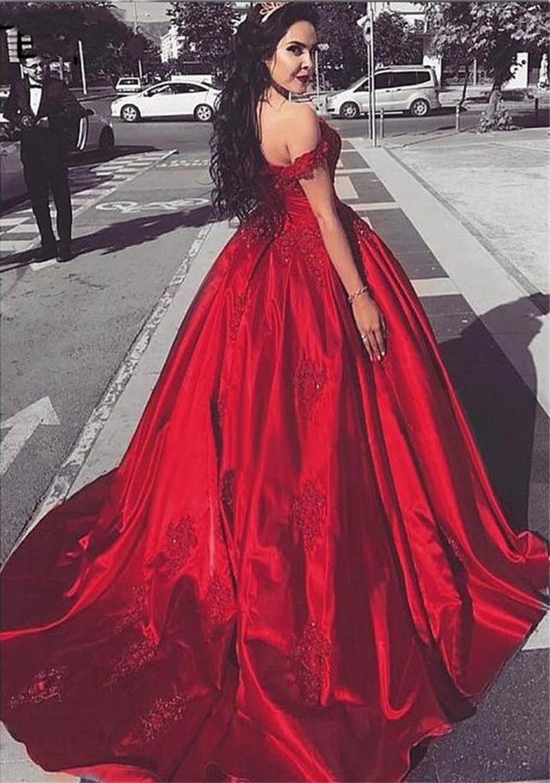 red ball gown