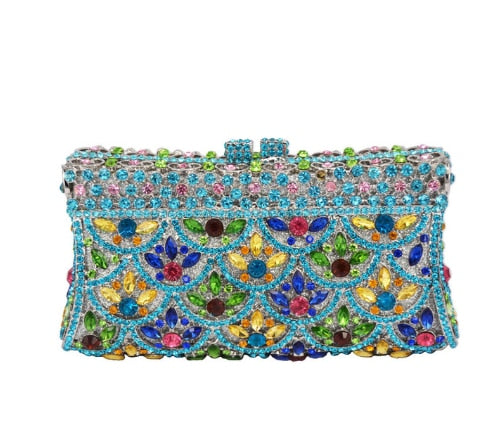 green diamond clutch bag