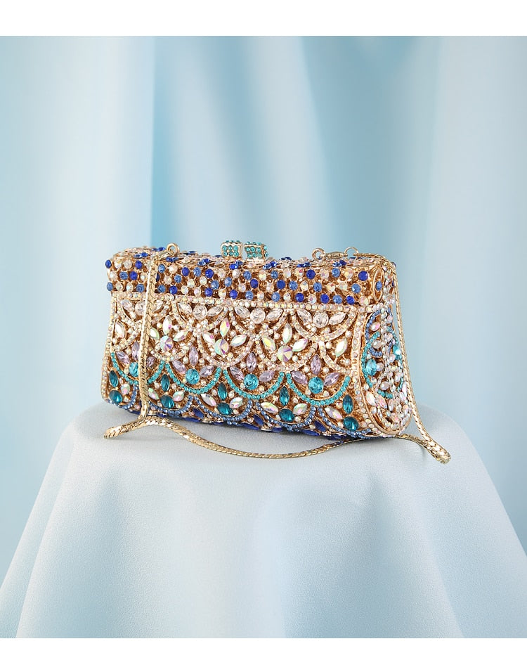 Diamond Colorful Clutch Bag For Party Bridal