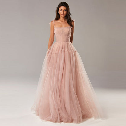 pink evening dress