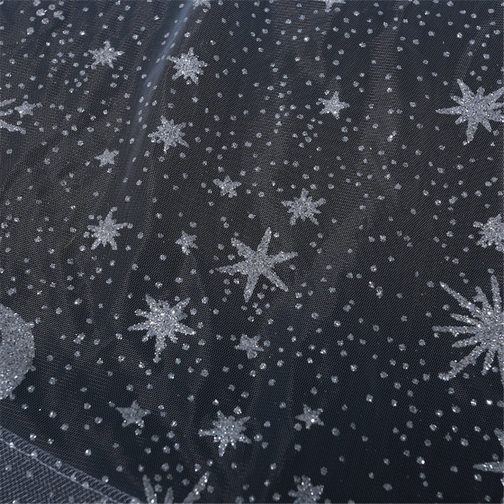 Long Cathedral Sequined Shawl Hooded Veil