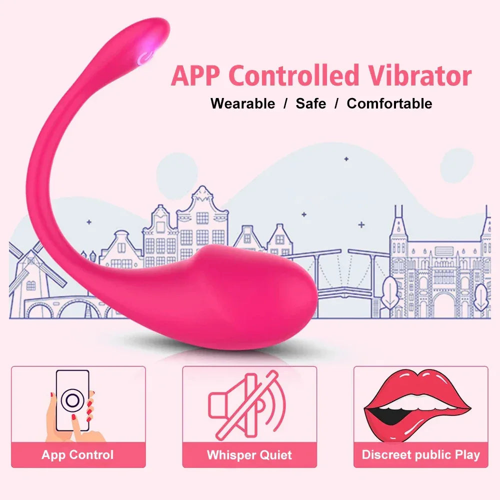 Long distance app controlled vibrator adult toy