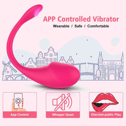 Long distance app controlled vibrator adult toy
