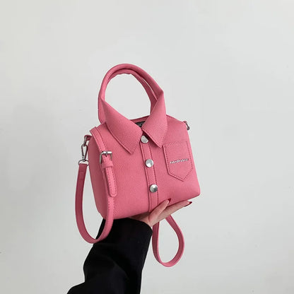 Pink PU Leather Designer Bag