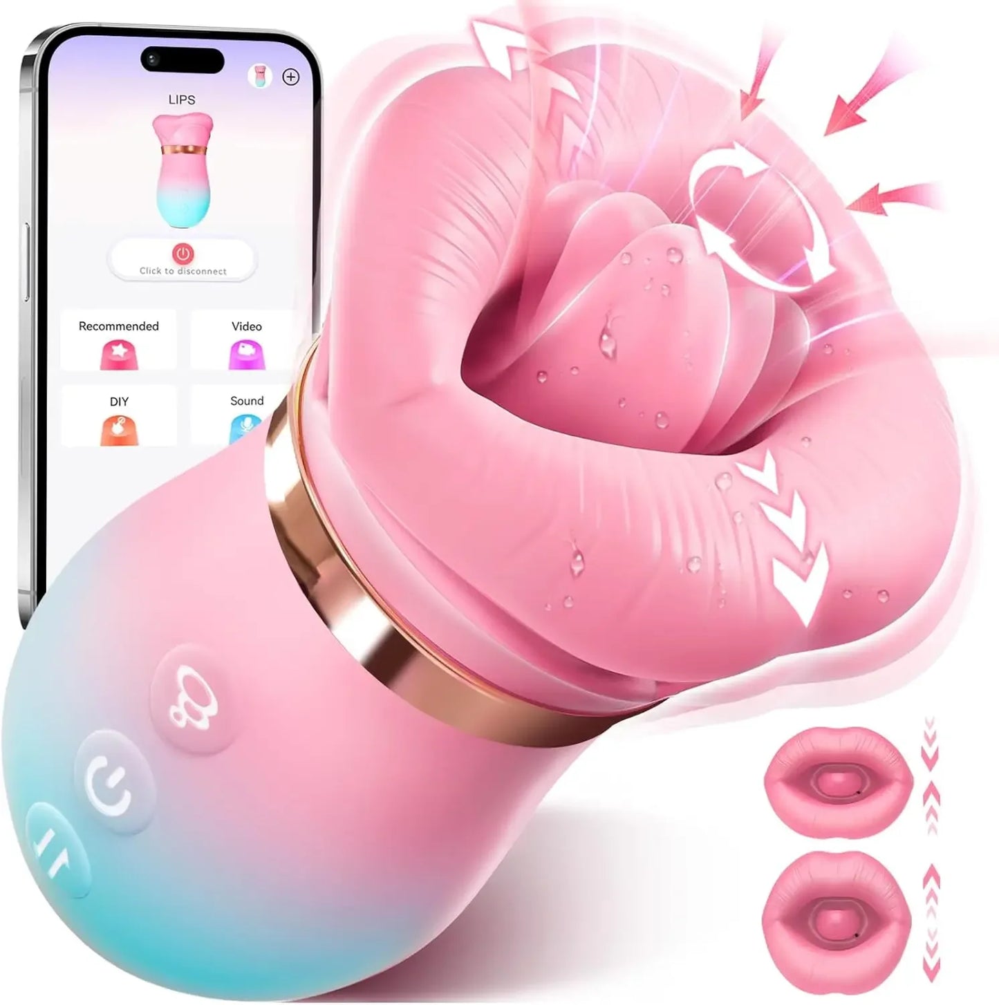 Rose suction vibrator with tongue licking and app control for women