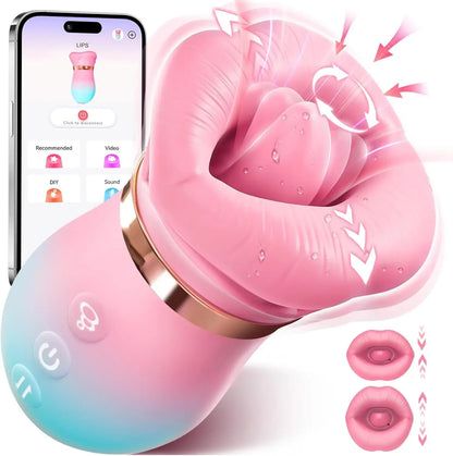Rose suction vibrator with tongue licking and app control for women