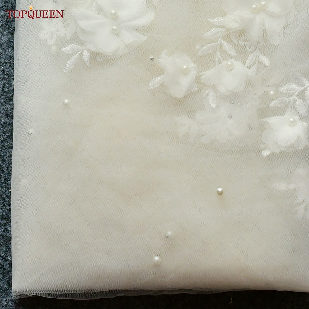 Elegance Wedding Veil with 3D Flowers Bridal Veil