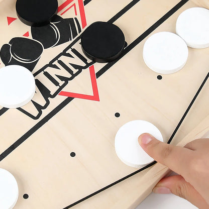 Slingshot Table Hockey Game – Fast-Paced Wooden Battle Board for Family Fun