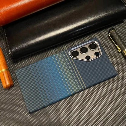 3D Carbon Fiber Texture MagSafe Case for Samsung Galaxy S23 S24 S25 Ultra – Magnetic Wireless Charging Shockproof Hard PC Cover with Alloy Lens Protection