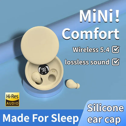 Mini Invisible Bluetooth Sleep Earbuds – Waterproof Hidden Earphones with Mic