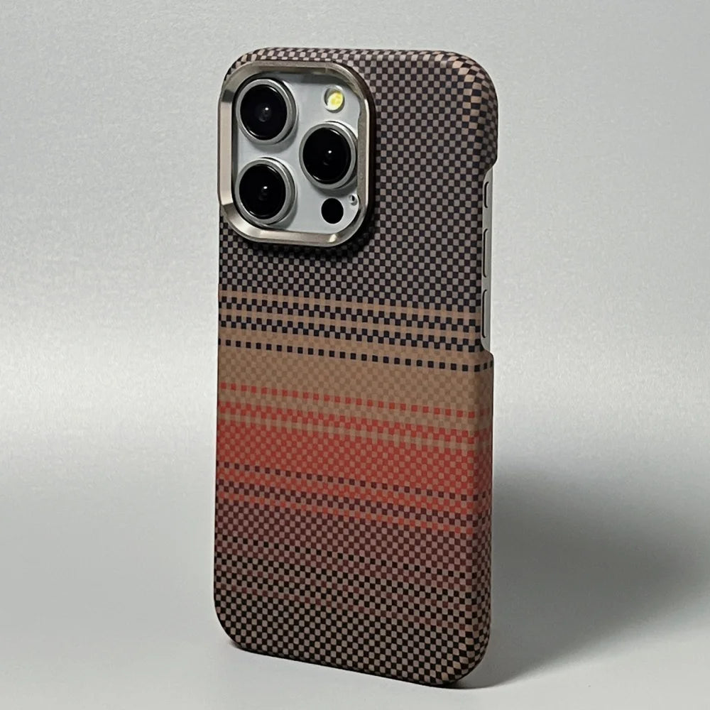Luxury Carbon Fiber Slim Case for iPhone – Ultra-Thin Hard PC Cover with Alloy Lens Protection | Shockproof & Anti-Fingerprint
