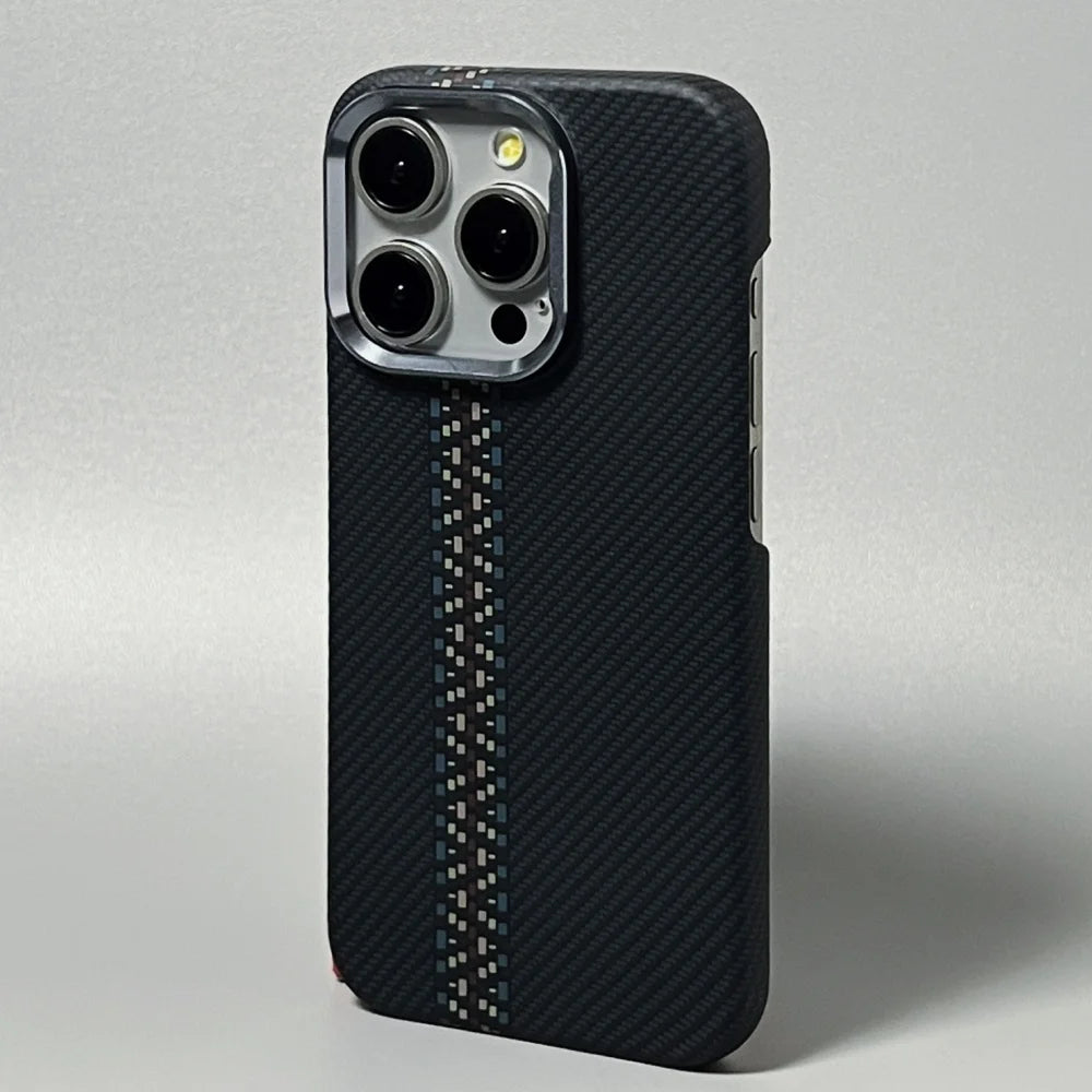 Luxury Carbon Fiber Slim Case for iPhone – Ultra-Thin Hard PC Cover with Alloy Lens Protection | Shockproof & Anti-Fingerprint