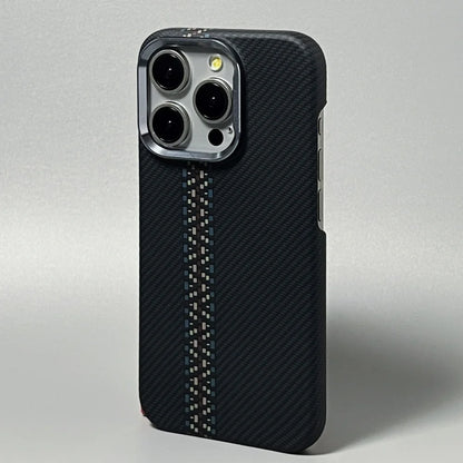 Luxury Carbon Fiber Slim Case for iPhone – Ultra-Thin Hard PC Cover with Alloy Lens Protection | Shockproof & Anti-Fingerprint