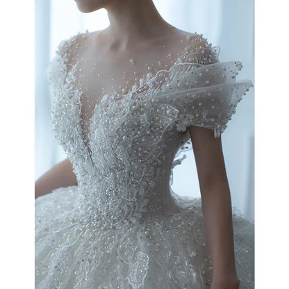 pearls wedding dress
