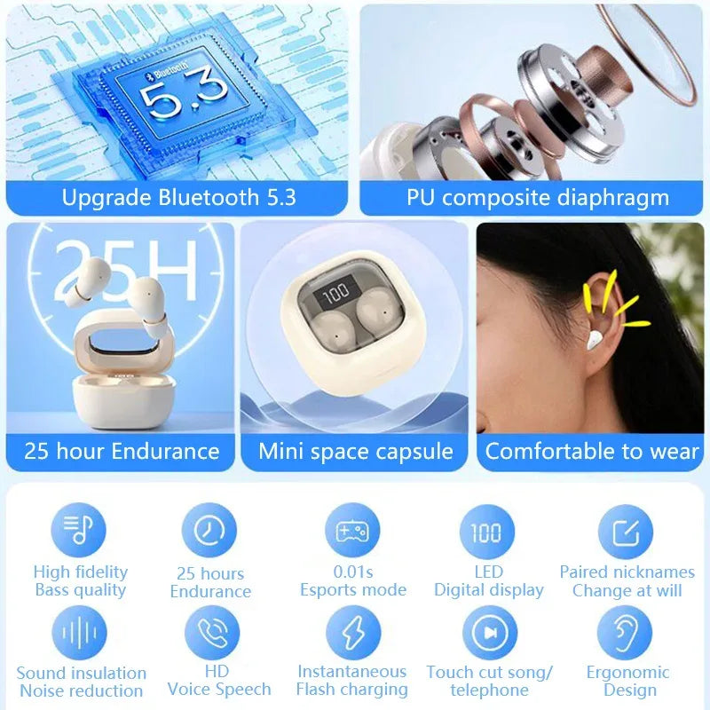 SHUKE SK19 ANC Bluetooth 5.3 TWS Earbuds with Charging Case