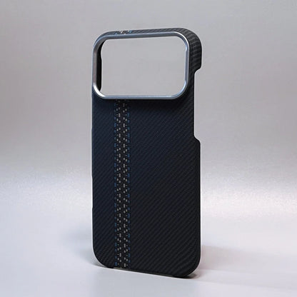 Luxury Carbon Fiber Slim Case for iPhone – Ultra-Thin Hard PC Cover with Alloy Lens Protection | Shockproof & Anti-Fingerprint