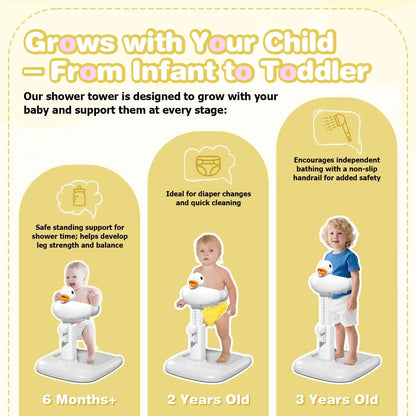 Baby Standing Bath Support Rack – Adjustable Anti-Slip Shower Stand for Infants & Toddlers