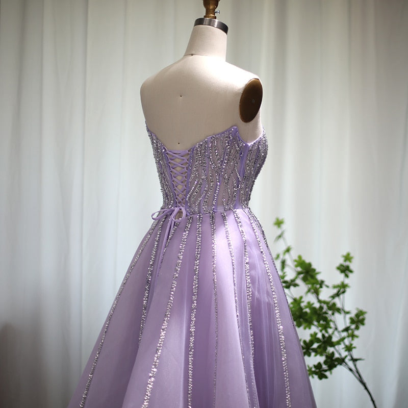 Luxury Beading Lilac Dubai Evening Dress