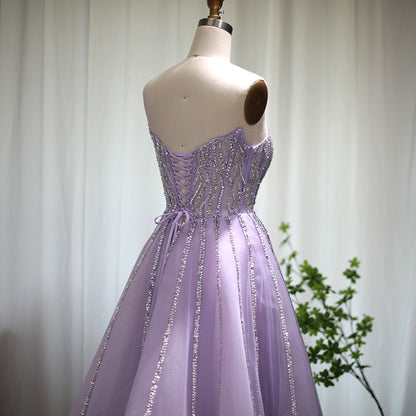 Luxury Beading Lilac Dubai Evening Dress