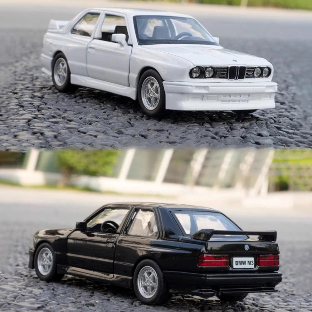 1:36 Scale BMW M3 1987 Diecast Car Model – Pull Back Toy Vehicle with Openable Doors (Metal Alloy)
