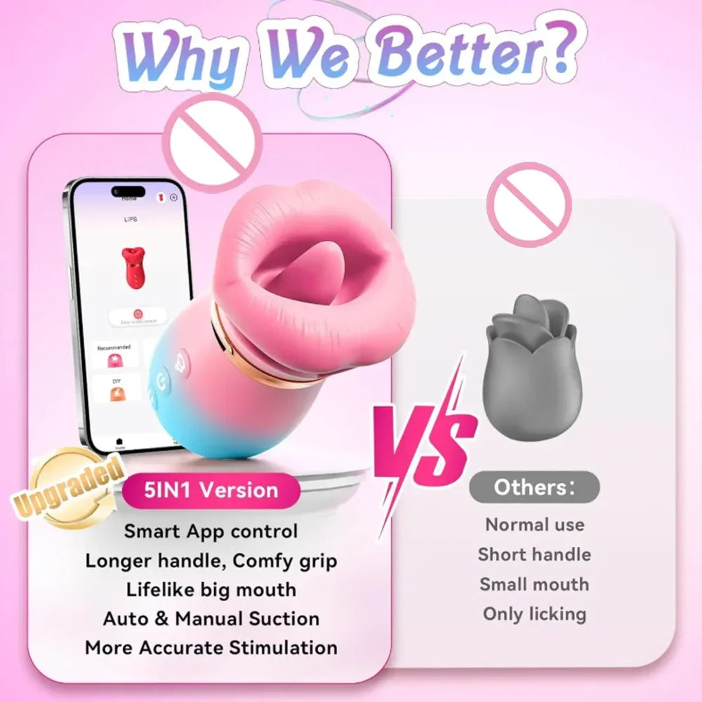 Rose Suction Vibrator with App Control – Premium Clitoral Stimulator for Couples