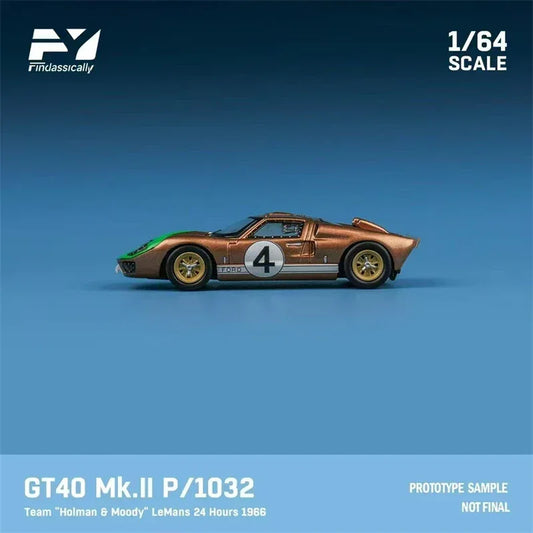 GT40 Mk.II P/1032 model car in bronze color with racing number 4.