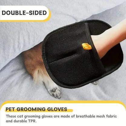 Pet Grooming Gloves – Soft Mesh Cloth Gloves for Dogs & Cats | Lint-Free, Gentle Brushing & Shedding Control