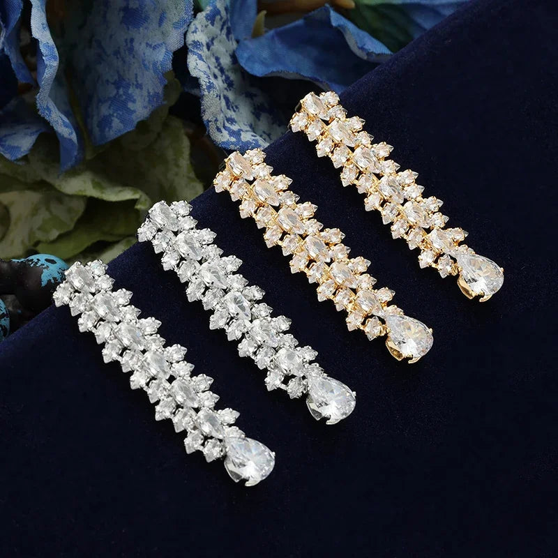 Bridal Jewelry Set for Women – Luxury Cubic Zirconia Necklace, Bracelet, Earrings & Ring for Wedding, Anniversary & Party Gift