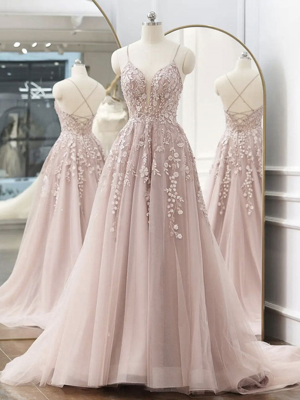 Pink Tulle Evening Dress