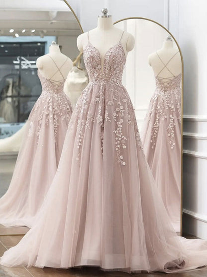 Pink Tulle Evening Dress