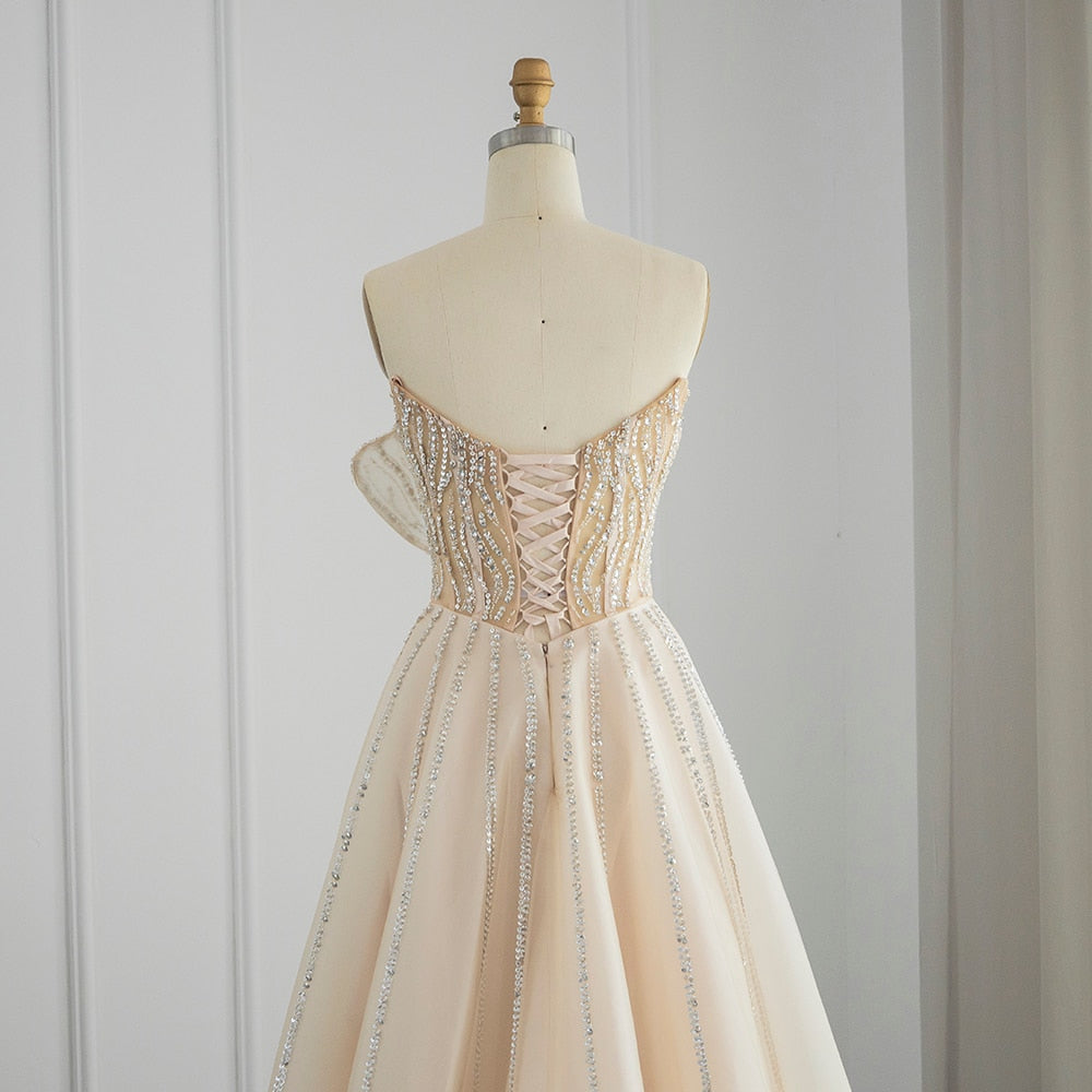 Luxury Beading Lilac Dubai Evening Dress