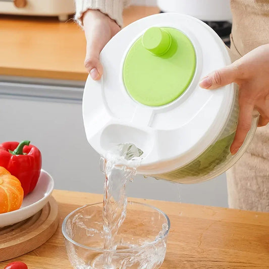 Salad Spinner & Lettuce Dryer – Quick Leafy Vegetable Washer, Strainer & Crisper Kitchen Tool
