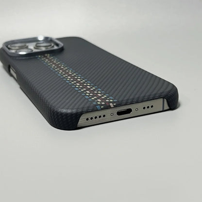 Luxury Carbon Fiber Slim Case for iPhone – Ultra-Thin Hard PC Cover with Alloy Lens Protection | Shockproof & Anti-Fingerprint