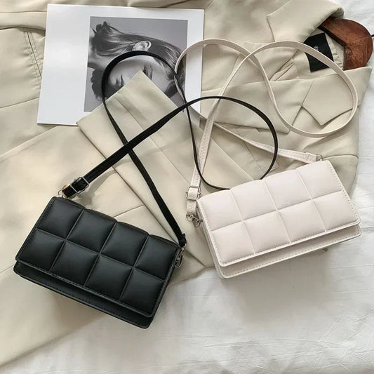 Women’s 2025 Fashion PU Shoulder & Crossbody Bag – Literary Plaid Design Handbag, Soft Flap Purse with Hasp Closure and Spacious Interior