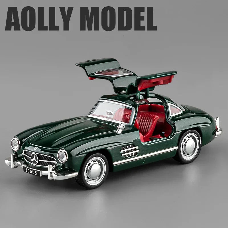 1:32 Mercedes-Benz 300SL Diecast Model Car – Pull Back, Lights & Sound Gullwing Replica - SpyTrendz