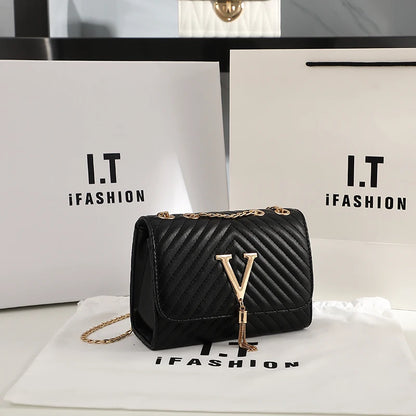 Luxury Embroidered Crossbody Bag – PU Leather Clutch with Sequins, Tassels & Chain Strap | Fashionable Flap Shoulder Purse for Parties